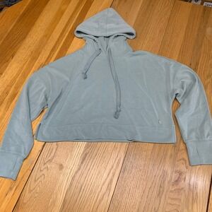 AS Revival Womens XS Sage Green Cropped Hoodie Thumbhole Pullover‎ NT-30801